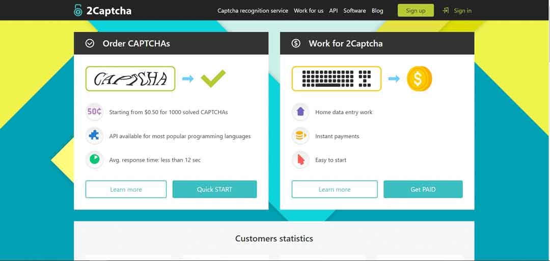 2captcha home page image Daily Captcha Work site