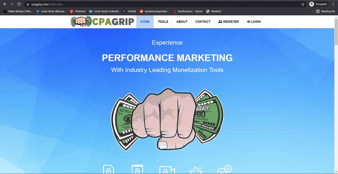 grab your affiliate links from cpagrip
