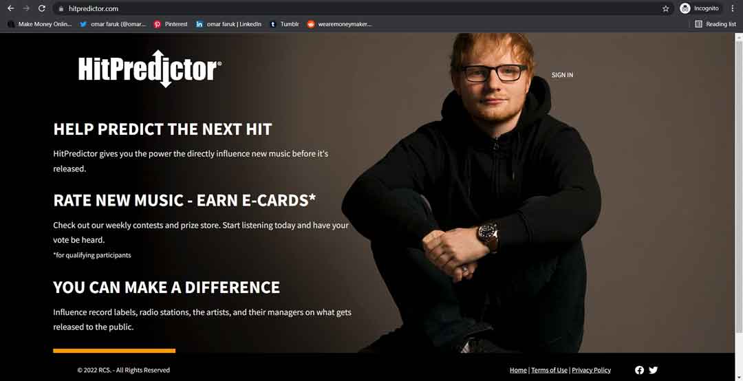 hitpredictor home page image
