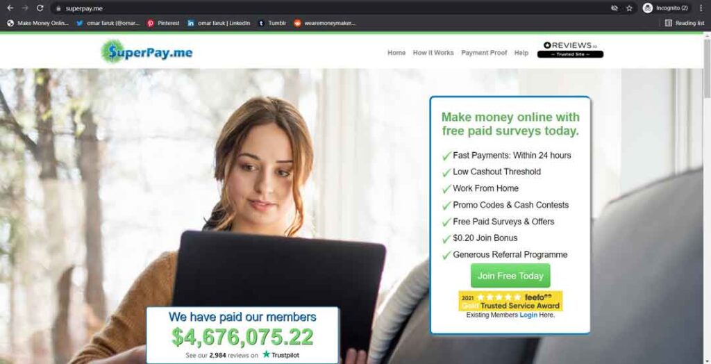 superpay.me home page for earn money