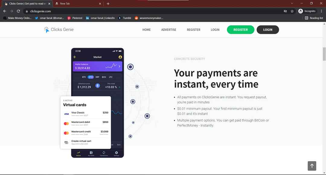 Clicksgenie payment methods