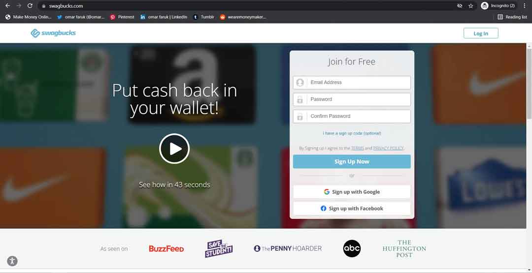 swagbucks.com home is its a money making platform