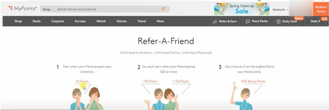 Make money with MyPoints by inviting friends