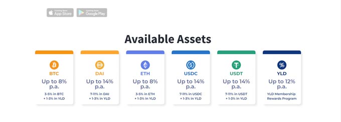 Available Assets on Yield App?