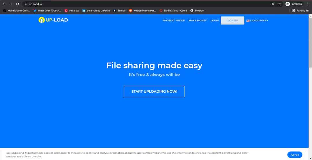 up-load.io to make money by uploading files