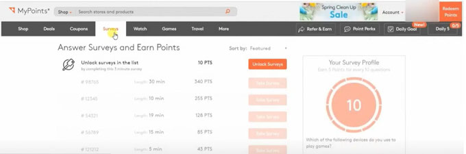 Make Money with MyPoints Surveys