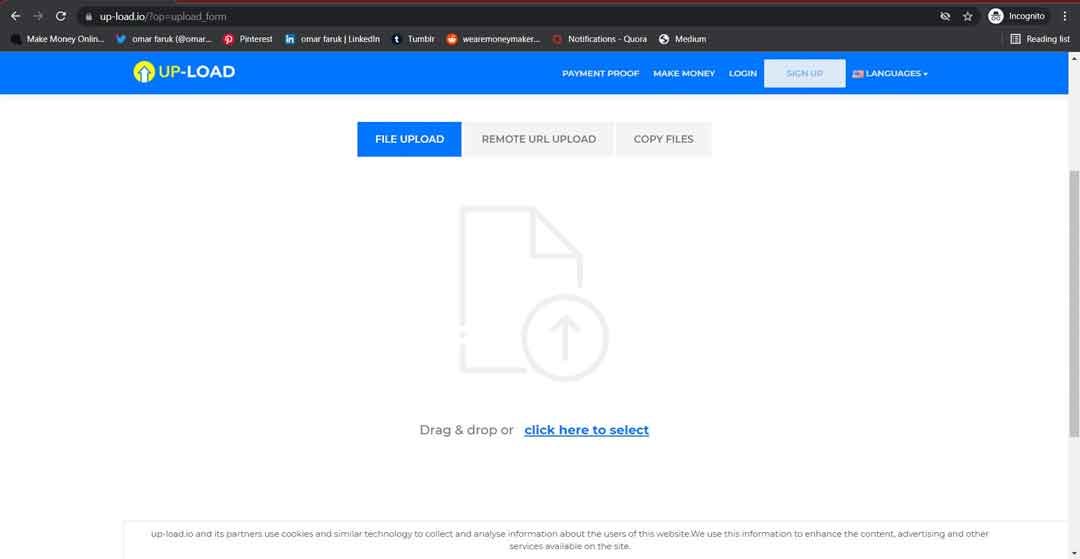 Upload file at up-load.io Make Money by Uploading File You Can Earn Money at up-load.io