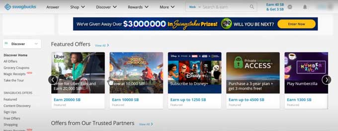 Swagbucks discover offers