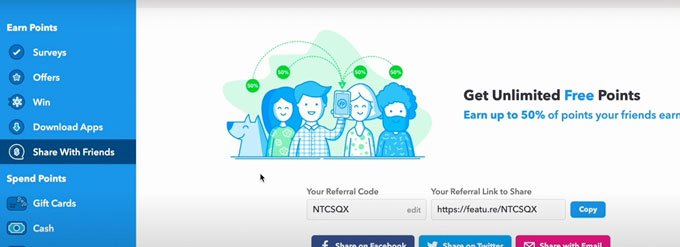 The Fourth Way to Make Money Using FeaturePoints is referral codes.
