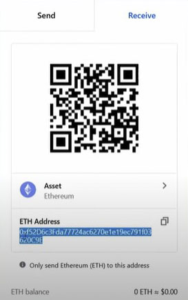 Add your real address to withdraw Ethereum