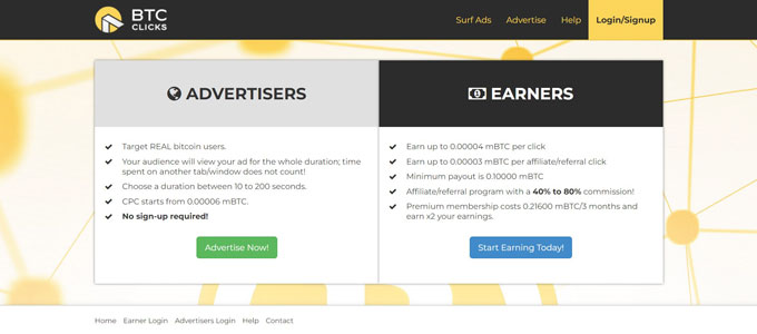 How does BTCClicks.com work?