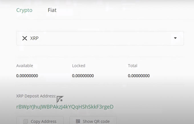Obtain the Deposit Wallet Address from XRP On HotBit.