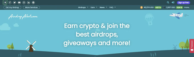 Crypto airdrops on Airdrop alert.