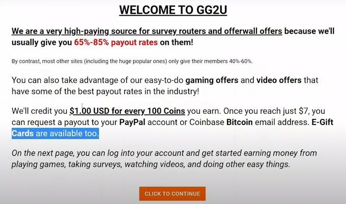 GG2U Payment methods.