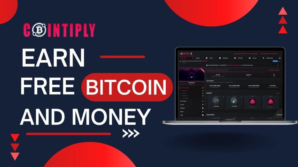 Cointiply Bitcoin Rewards Earn Free Bitcoin and money by watching a video.