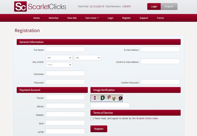 ScarletClicks Registration