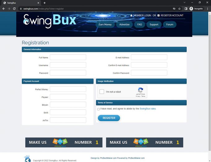 How to register and create an account at SwingBux.