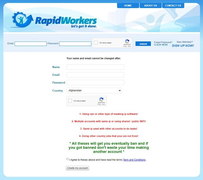 How to register on RapidWorkers?