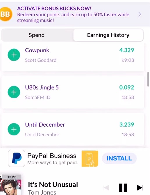 Make money by listening to music on Current Rewards.