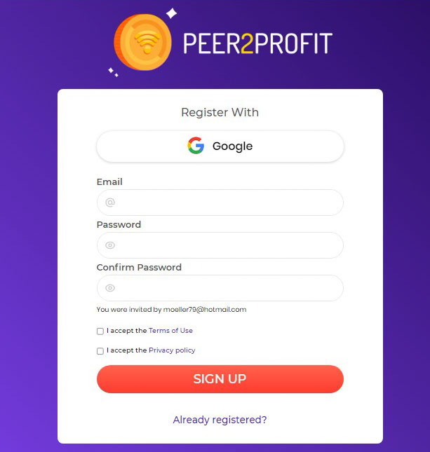 How To Join on Peer2Profit?