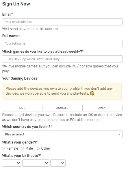 How to Sign Up for PlaytestCloud?
