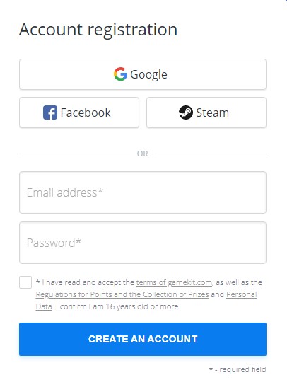 How to sign up at Gamekit?