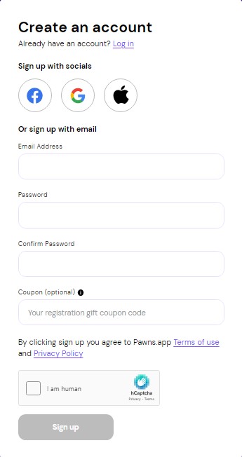 How to sign up at Pawns.app?
