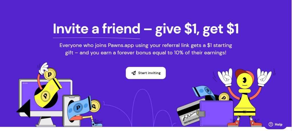 Make money through referrals at Pawns.app.