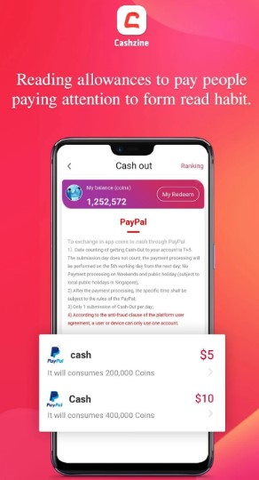 How do you get paid From Cashzine App?