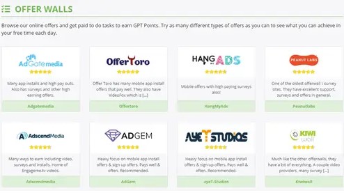 Make money by Offer Walls from GetPaidTo.