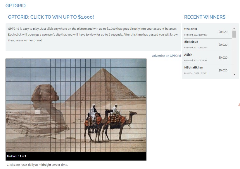 2. Make money with the GPTGrid lottery from GPT Planet.