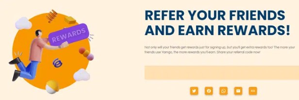 4. Make money by Referral program from Yamgo.