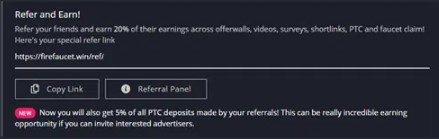 7. Earn Cryptocurrency Referral Program from FireFaucet.