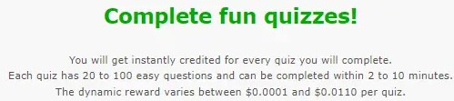 8. Make money by completing quizzes from NeoBux.