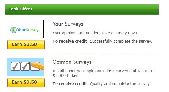 3. Make money with Paid offers from SurveysEmail.