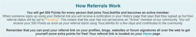 2. Make money in Referral Program From YouLikeHits.