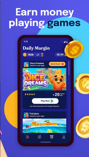 1. Make money by playing mobile games from Money Turn App.