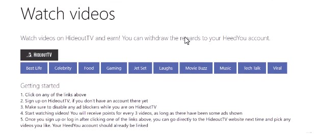 3. Make money by watching videos from HeedYou.