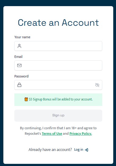 How To Sign Up From Repocket App?
