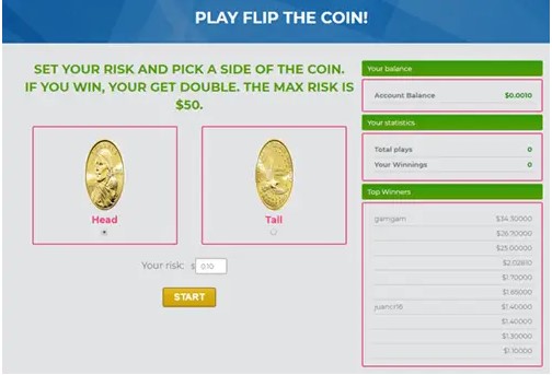 6. Make money by Flipping the coin from IndexClix.