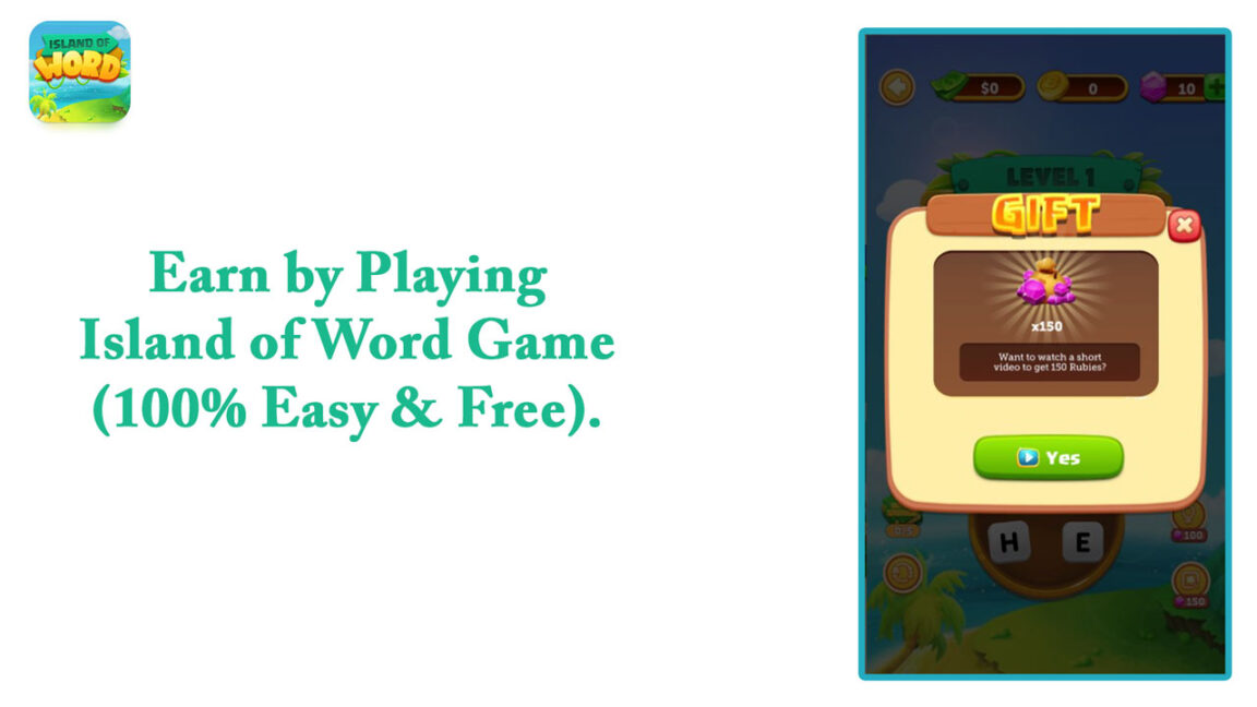 Earn by Playing Island of Word Game (100% Easy & Free)