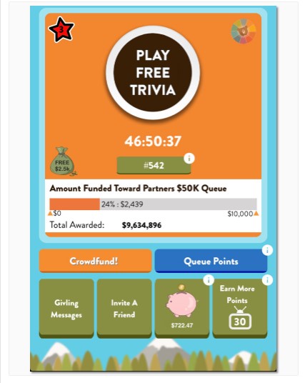 1. Make money by playing the Trivia game from Givling App.