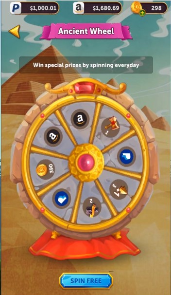 Make money by spinning the lucky wheel From Mysterious Treasures 2248.