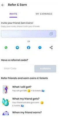 6. Make money by Referral Program from mGamer app.