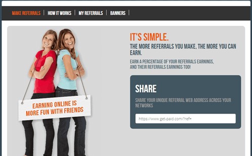 5. Make money by Referral Program from Get-Paid.