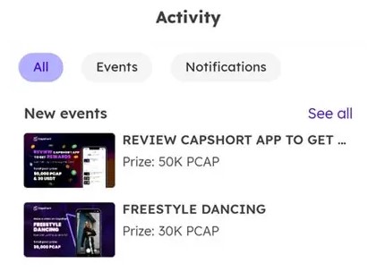 3. Make money by Events from Capshort.