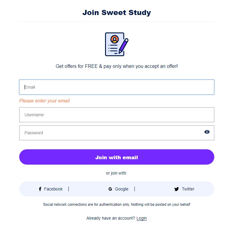 How to join SweetStudy?