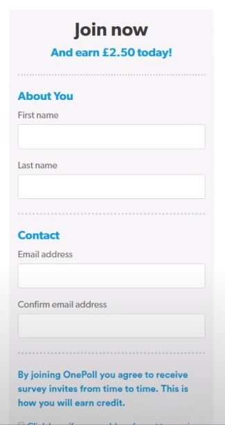 Signing Up for OnePoll.