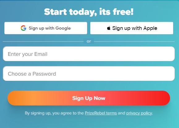 How to sign up for PrizeRebel?