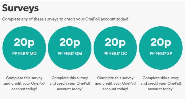 1. Make money by OnePoll surveys.